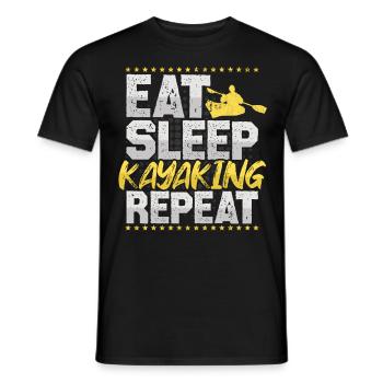 Kayak Manger Dormir Répéter Paddle Boat Kayak - T-shirt homme - noir - Devant - AI Model Male 178 light (178cm)