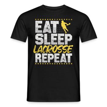 Lacrosse Eat Sleep Repeat Lax Hobby Lacrosse - Männer T-Shirt - Schwarz - Vorne - AI Model Male 178 light (178cm)
