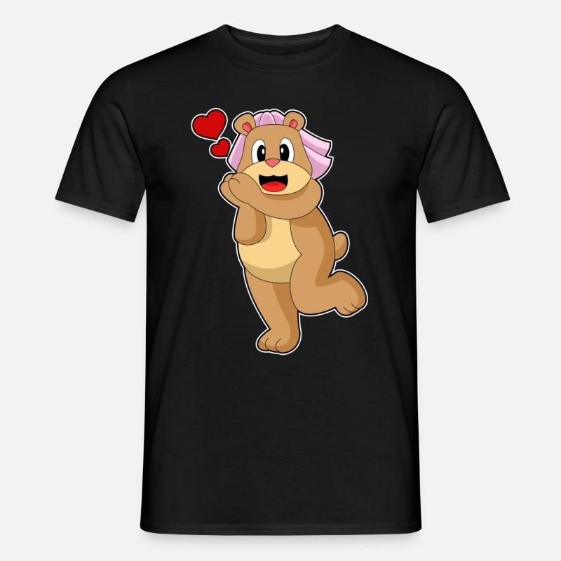Bear Bride Veil Wedding - Men’s T-shirt - black