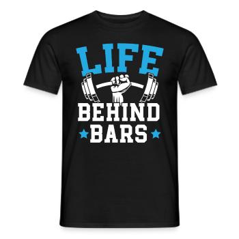La vie derrière les barreaux Entraîneur d’haltérophilie Fitnesses - T-shirt homme - noir - Devant - AI Model Male 178 light (178cm)