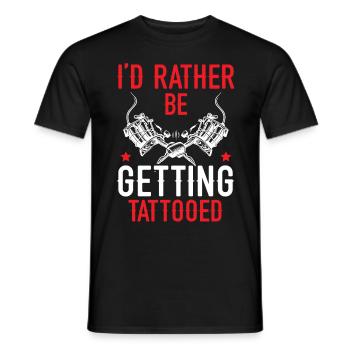 I'd rather get a tattoo tattoo art - Men's T-Shirt - black - Front - AI Model Male 178 light (178cm)