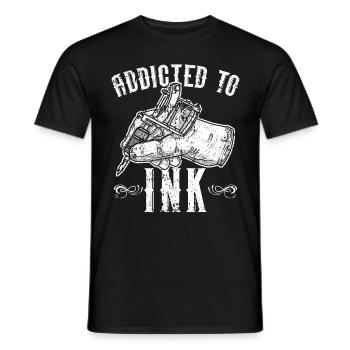 Addicted to Ink Tattoo Tattoo Tattoo - Men's T-Shirt - black - Front - AI Model Male 178 light (178cm)