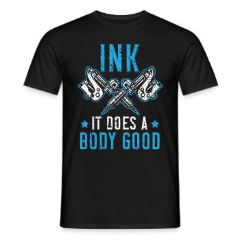 Assistant tatoueur Tatouage Tatouage Tatouage - T-shirt homme - noir - Devant - AI Model Male 178 light (178cm)
