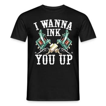 Ik wil je tattoo tattoo act kleuren - Heren T-shirt - zwart - Voor - AI Model Male 178 light (178cm)