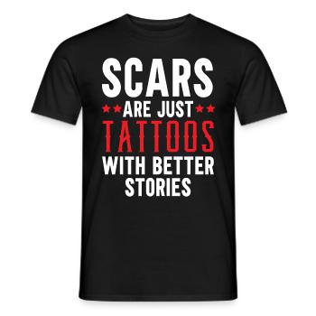 Narben sind nur Tattoos mit besseren Geschichten T - Männer T-Shirt - Schwarz - Vorne - AI Model Male 178 light (178cm)