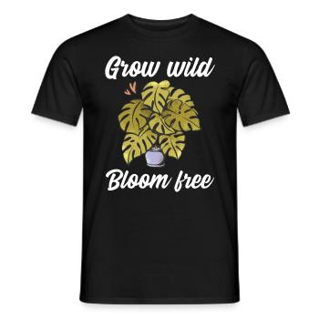 Grow wild bloom free - Men's T-Shirt - black - Front - AI Model Male 178 light (178cm)