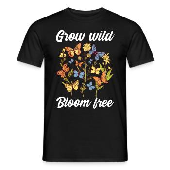 Grow wild bloom free - Männer T-Shirt - Schwarz - Vorne - AI Model Male 178 light (178cm)