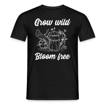 Grow wild bloom free - Men's T-Shirt - black - Front - AI Model Male 178 light (178cm)
