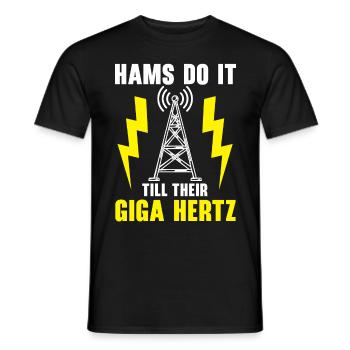 Hams Do It Till Their Giga Hertz Ham Radio - Männer T-Shirt - Schwarz - Vorne - AI Model Male 178 light (178cm)