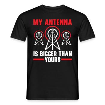 Meine Antenne ist größer als deine Amateurfunkante - Männer T-Shirt - Schwarz - Vorne - AI Model Male 178 light (178cm)