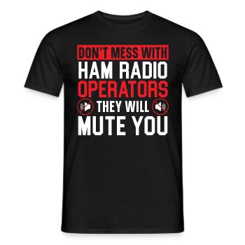 Ne plaisantez pas avec les radioamateurs - T-shirt homme - noir - Devant - AI Model Male 178 light (178cm)