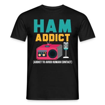 Amateur Opérateur radio Transmission Radio amateur - T-shirt homme - noir - Devant - AI Model Male 178 light (178cm)
