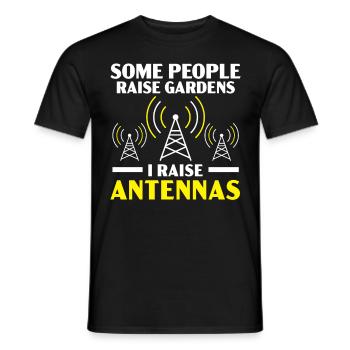 Manche Leute bauen Gärten auf Ich baue Antennen au - Männer T-Shirt - Schwarz - Vorne - AI Model Male 178 light (178cm)