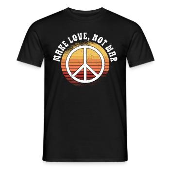 Hippie Peace Zeichen Frieden Blumen Blumenkind - Männer T-Shirt - Schwarz - Vorne - AI Model Male 178 light (178cm)