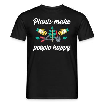 Les plantes rendent les gens heureux - Plats Botany - T-shirt homme - noir - Devant - AI Model Male 178 light (178cm)