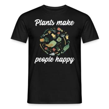 Les plantes rendent les gens heureux - Plats Botany - T-shirt homme - noir - Devant - AI Model Male 178 light (178cm)