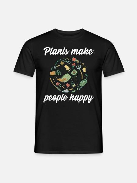 Plants make people happy - Plats Botany - Men's T-Shirt - black