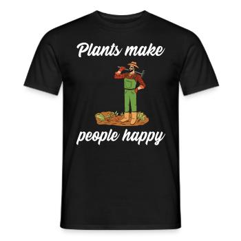 Plants make people happy - Plats Botany - Men's T-Shirt - black - Front - AI Model Male 178 light (178cm)