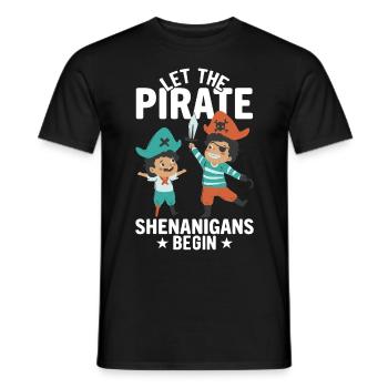 Les Pirates -Shenanigans Crossbones Freeboter - T-shirt homme - noir - Devant - AI Model Male 178 light (178cm)