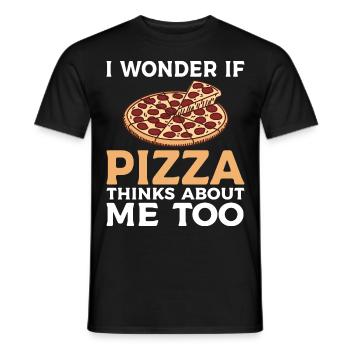 Whether pizza also thinks of me Pizza food lovers - Men's T-Shirt - black - Front - AI Model Male 178 light (178cm)