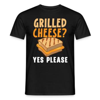Grilled cheese? Yes please Foodie Grilled cheese - Men's T-Shirt - black - Front - AI Model Male 178 light (178cm)