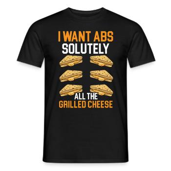 I really want all the grilled cheese cheese - Men's T-Shirt - black - Front - AI Model Male 178 light (178cm)