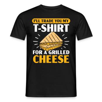 I exchange my T-shirt for a grilled cheese - Men's T-Shirt - black - Front - AI Model Male 178 light (178cm)