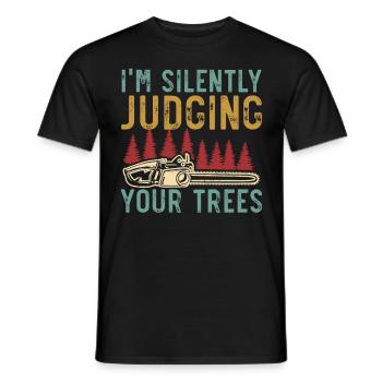 Ich richte stillschweigend über Ihre Bäume Arboris - Männer T-Shirt - Schwarz - Vorne - AI Model Male 178 light (178cm)