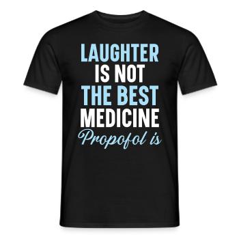 Laughter is not the best medicine - Propofol scho - Men's T-Shirt - black - Front - AI Model Male 178 light (178cm)