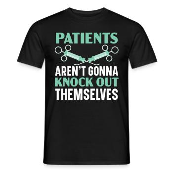 Patients will not self-numb - Men's T-Shirt - black - Front - AI Model Male 178 light (178cm)