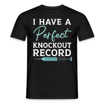 Ich habe einen perfekten Knockout-Rekord Anästhesi - Männer T-Shirt - Schwarz - Vorne - AI Model Male 178 light (178cm)