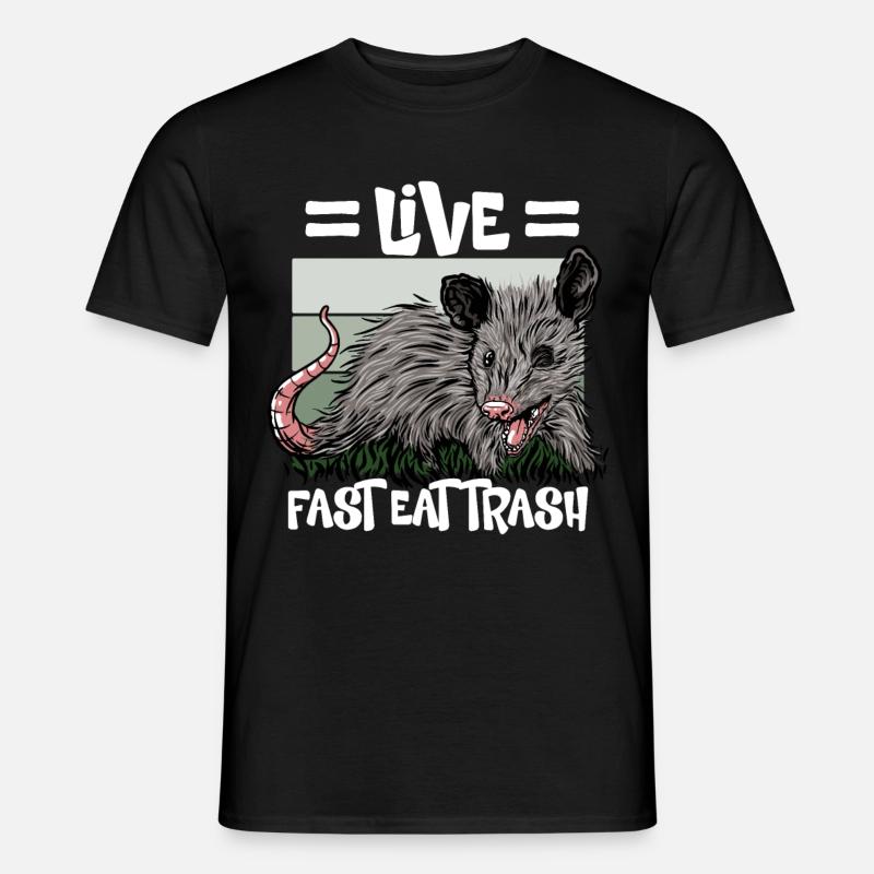 Opossum Trash Opossum Retro - Männer T-Shirt - Schwarz