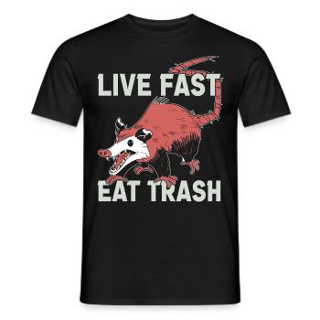 Opossum poubelle Opossum Rétro - T-shirt homme - noir - Devant - AI Model Male 178 light (178cm)