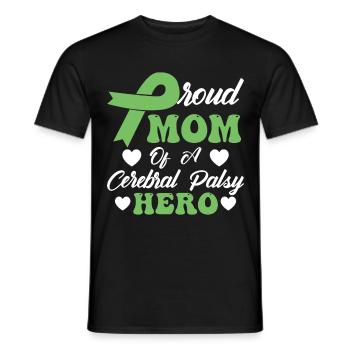 Proud mother of cerebral palsy Hero CP - Men's T-Shirt - black - Front - AI Model Male 178 light (178cm)