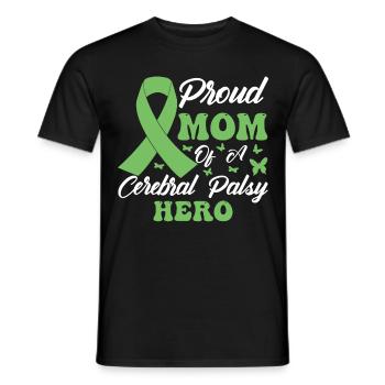 Proud mother of cerebral palsy Hero CP - Men's T-Shirt - black - Front - AI Model Male 178 light (178cm)