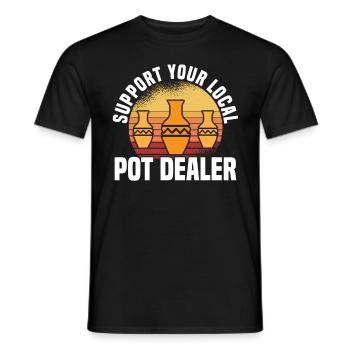 Poterie Argile Cours de poterie Poterie Getöpfert - T-shirt homme - noir - Devant - AI Model Male 178 light (178cm)