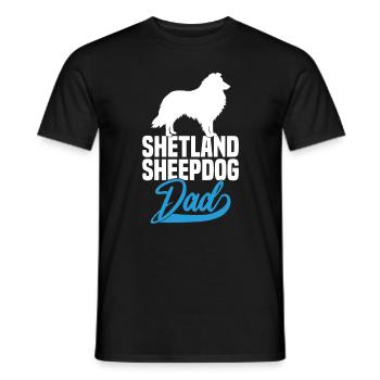 Shetland Sheepdog Sheltie Papa - T-shirt homme - noir - Devant - AI Model Male 178 light (178cm)