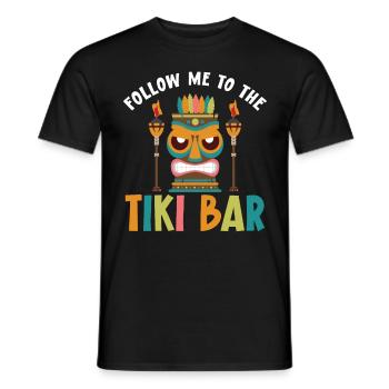 Follow me to the tiki bar, luau party, tiki bar - Men's T-Shirt - black - Front - AI Model Male 178 light (178cm)