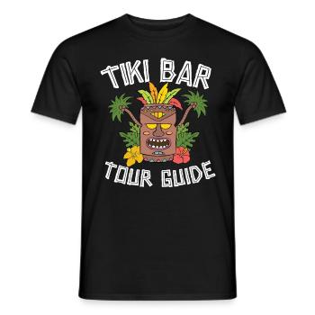 Tiki Bar Travel Guide Hawaiian Luau Party Tiki - Men's T-Shirt - black - Front - AI Model Male 178 light (178cm)