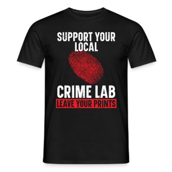 Soutenez votre laboratoire criminel local Hinterl - T-shirt homme - noir - Devant - AI Model Male 178 light (178cm)