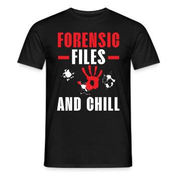 Forensische Akten und Chill Forensische Wissenscha - Männer T-Shirt - Schwarz - Vorne - AI Model Male 178 light (178cm)