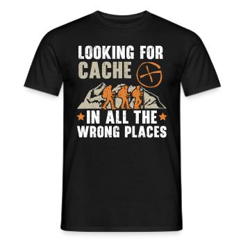 Searching for cache in the wrong places - Men's T-Shirt - black - Front - AI Model Male 178 light (178cm)