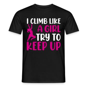 Ich Klettere Wie Ein Mädchen Bouldern Klettern - Männer T-Shirt - Schwarz - Vorne - AI Model Male 178 light (178cm)