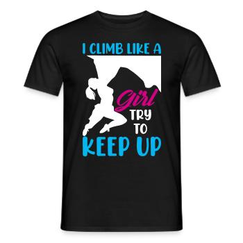 Ich Klettere Wie Ein Mädchen Bouldern Klettern - Männer T-Shirt - Schwarz - Vorne - AI Model Male 178 light (178cm)