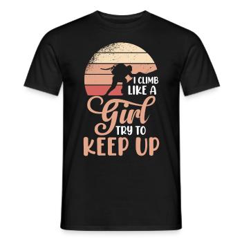 Ich Klettere Wie Ein Mädchen Bouldern Klettern - Männer T-Shirt - Schwarz - Vorne - AI Model Male 178 light (178cm)