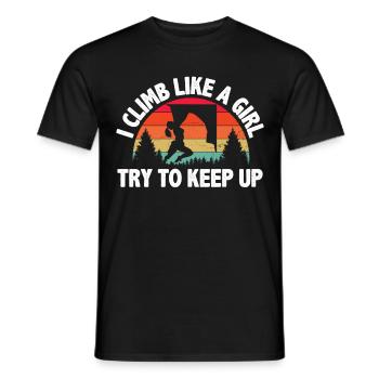 Ich Klettere Wie Ein Mädchen Bouldern Klettern - Männer T-Shirt - Schwarz - Vorne - AI Model Male 178 light (178cm)