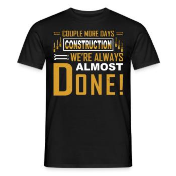 Building Design For Men Daddy Construction Worker - Men's T-Shirt - black - Front - AI Model Male 178 light (178cm)