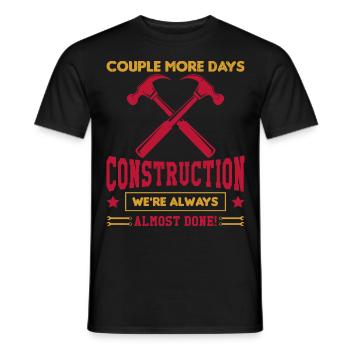 Building Design For Men Daddy Construction Worker - Men's T-Shirt - black - Front - AI Model Male 178 light (178cm)