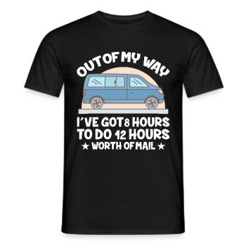 Lieferfahrer -Outfit -Witz -Lieferwagen Design - Männer T-Shirt - Schwarz - Vorne - AI Model Male 178 light (178cm)