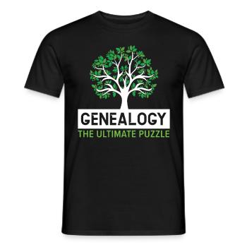 Genealogy The Ultimate Mystery Genealogists - Men's T-Shirt - black - Front - AI Model Male 178 light (178cm)